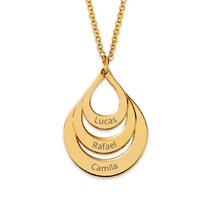 Colar Gotas Personalizadas -  Oferta Especial Dia das Mães