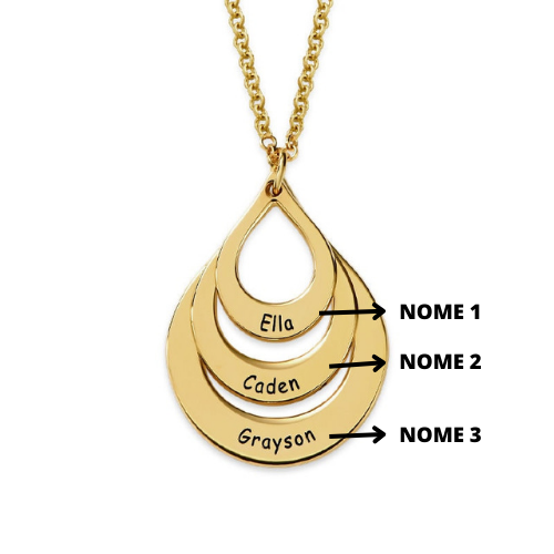Colar Gotas Personalizadas -  Oferta Especial Dia das Mães