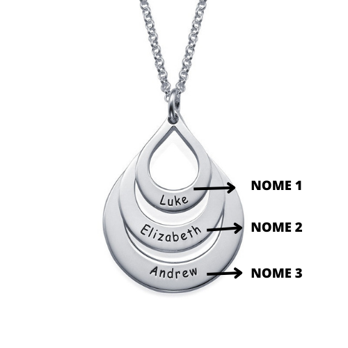Colar Gotas Personalizadas -  Oferta Especial Dia das Mães