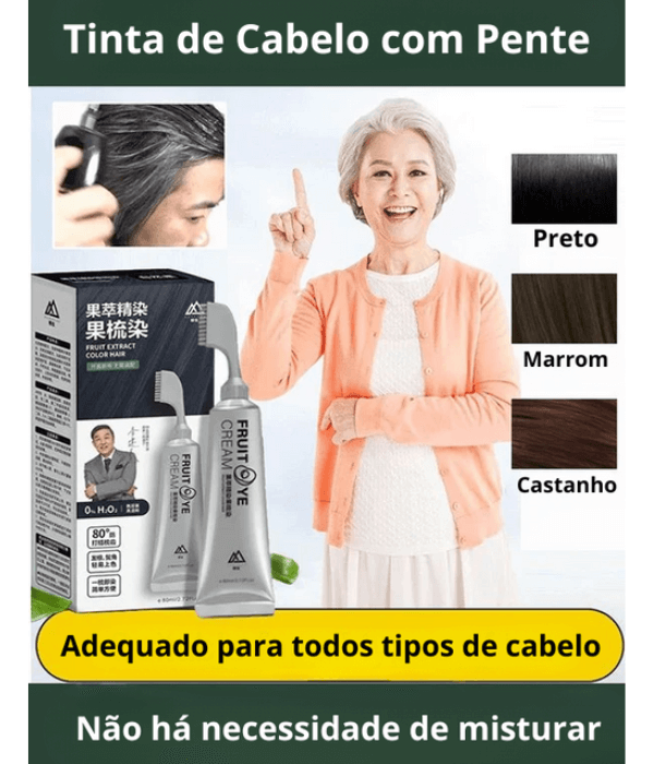 Tinta de Cabelo Vegetal NaturiColor® Tinta de Cabelo Sem Amônia + Pente de Brinde